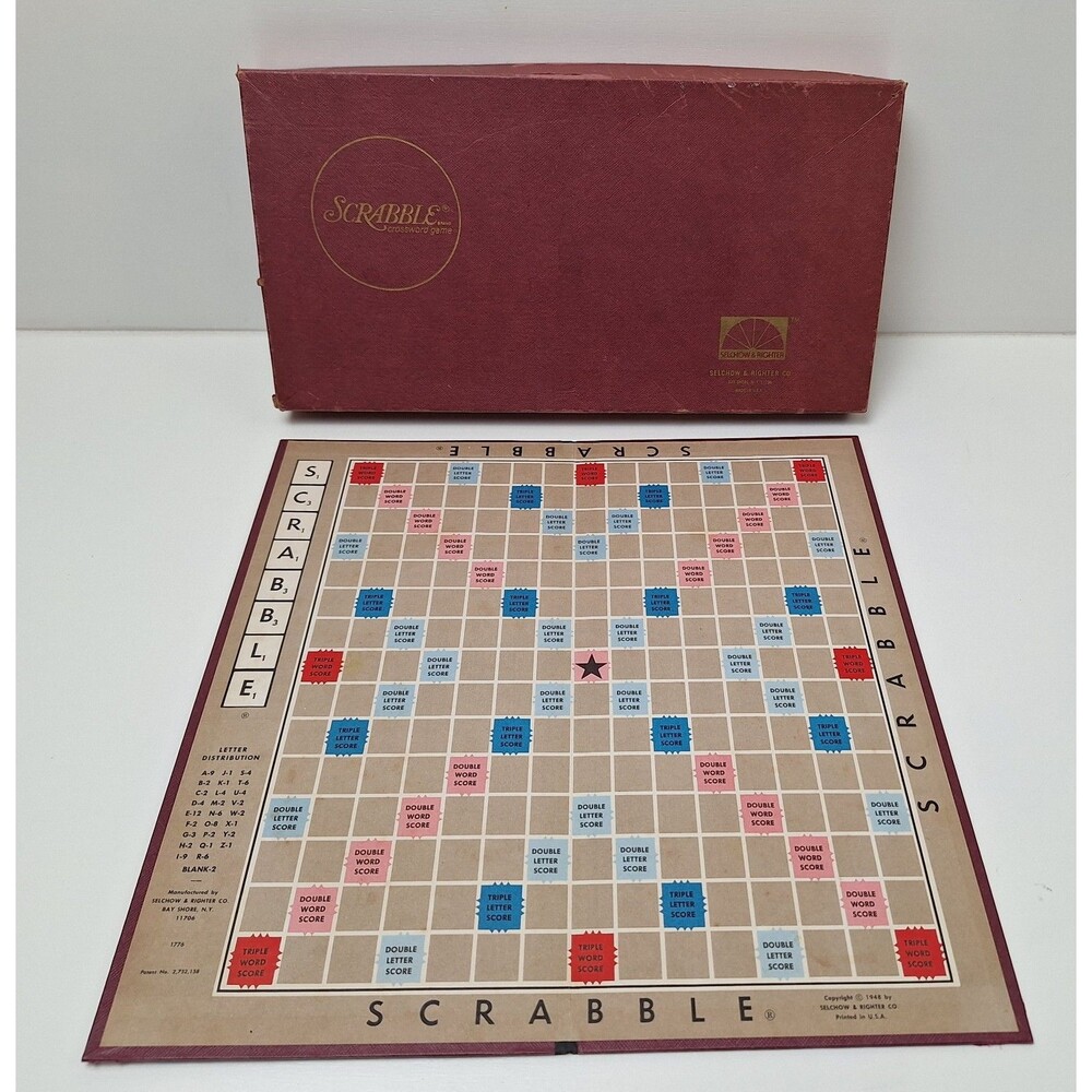 Vintage 1976 Scrabble Board and Box Only